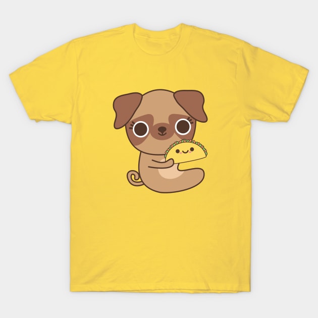 Taco Pug T-Shirt by BoredInc